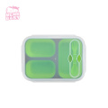 Silicone Folding Safe 3 Compartment Lunch Box